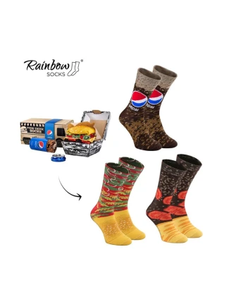 Pepsi x Rainbow ponožky Food Truck Ponožky sada 3 párů Pepsi x Rainbow ponožky Food Truck Ponožky sada 3 párů