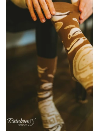 Duhové ponožky Káva Cappuccino 1 pár Duhové ponožky Káva Cappuccino 1 pár