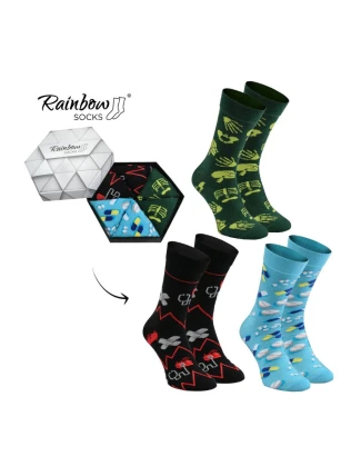 Duhové Rainbow Socks Ponožky Pro lékaře a mediky 3 Párů