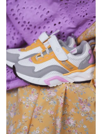 Dětská sportovní obuv se suchým zipem Big Star JJ374257 Bílá a žlutá Dětská sportovní obuv se suchým zipem Big Star JJ374257 Bílá a žlutá