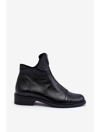 Kožené kozačky na zip Nicole 2785/037 Černá Kožené kozačky na zip Nicole 2785/037 Černá