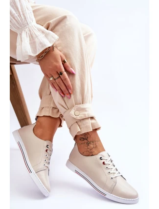Dámské kožené tenisky béžové S.Barski LR268R