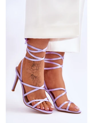 Dámské Sandály Vázané Na Vysokém Podpatku Fialová Meya Dámské Sandály Vázané Na Vysokém Podpatku Fialová Meya