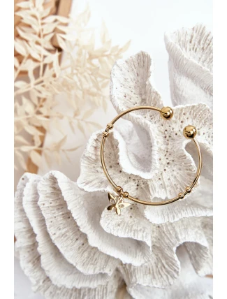 Dámský navlékací ocelový náramek Motýl zlate