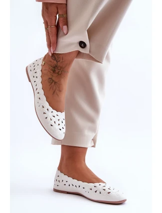 Dámské Prošívané Lesklé Baleríny Bílé Visionary Dámské Prošívané Lesklé Baleríny Bílé Visionary