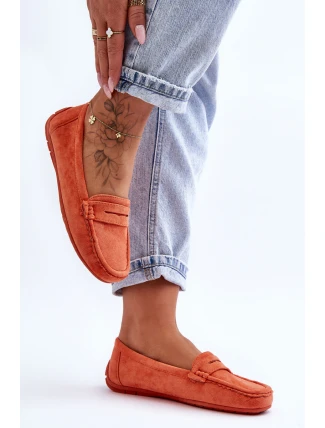 Dámské semišové mokasíny pomerančové Lenvie