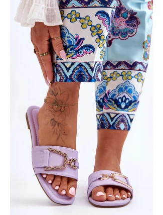 Dámské klasické Žabky s ozdobou fialové Impressive