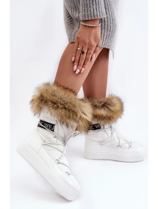 Dámské sněžné šněrovací boty bílé Santero
