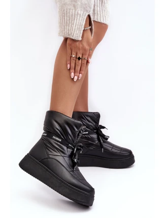 Dámské sněžné boty se zdobným uvázáním černé Siracna