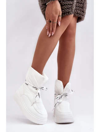 Dámské sněhule s ozdobným uvázáním bílé Siracna