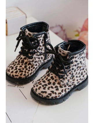 Dětské Botky Ocílené s Zipem Bežové Goopy