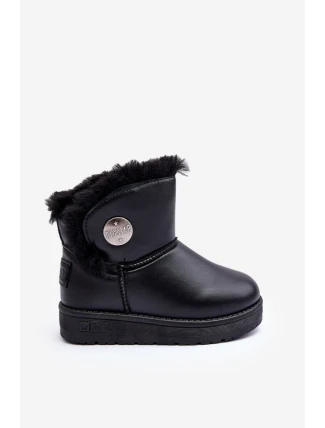 Dětské sněhule s vyplněním z kožešiny černé Big Star MM374082