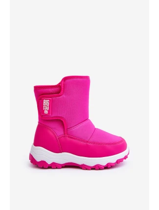 Dětské růžové zateplené sněhule s rzepem Big Star MM374121