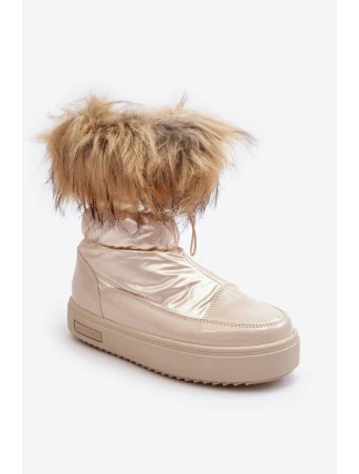 Dámské Sněhule S Kožíškem Béžové Big Star MM274380