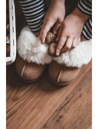 Dětské pantofle s kožešinou Birasta