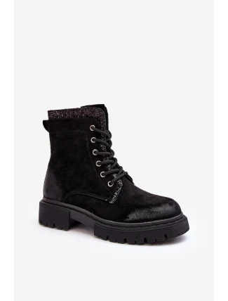 Dámské zdobené boty s zipem černé Santelia