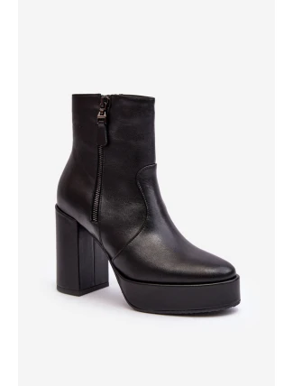 Dámské kůže na sloupu a platformě Laura Messi 2690 černé boty