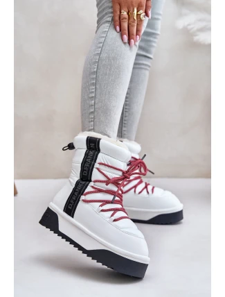 Dámské sněhule na tlusté podrážce veganské D.Franklin DFSH371007 bílé