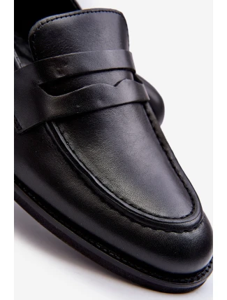 Mužské kožené polobotky Loafersy Zazoo 1570/1 Černé Mužské kožené polobotky Loafersy Zazoo 1570/1 Černé
