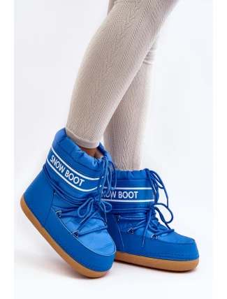 Dámské vázané sněhové boty modré Soia
