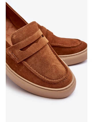 Mužské semišové loafers polobotky Zazoo 1566 hnědé Mužské semišové loafers polobotky Zazoo 1566 hnědé