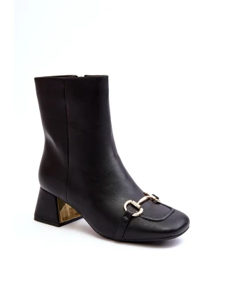 Boty Na Podpatku S Ozdobou Černé Adinah