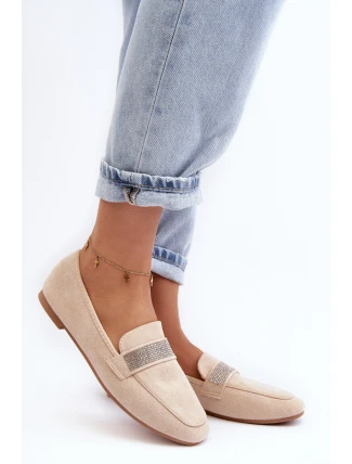 Dámské mokasíny s cirkony v béžové barvě Ralrika Dámské mokasíny s cirkony v béžové barvě Ralrika