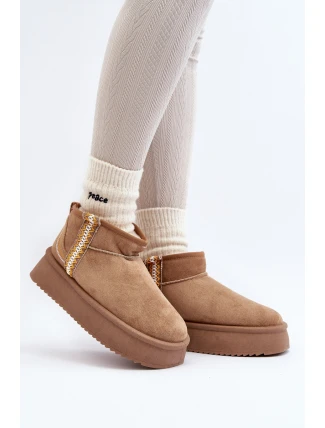 Sněhule na platformě se vzorem světle hnědé Udra