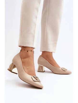 Elegantní lodičky s ozdobou Laura Messi 2740 Beige