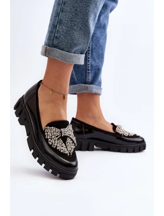 Lakované dámské mokasíny Laura Messi 2785 černé