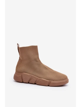 Dámské sportovní boty se ponožkou béžové Zirila