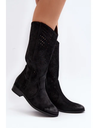 Zazoo 3403 Prosklené Dámské Botky S Nízkým Podpatkem Hnědé