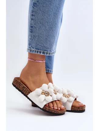 Dámské bílé sandály s ozdobami Bunlia