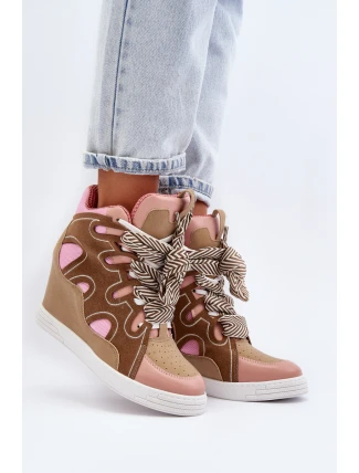Dámské tenisky na podpatku růžové Leoppa Dámské tenisky na podpatku růžové Leoppa
