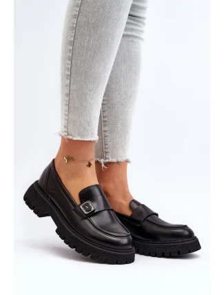 Dámské mokasíny s černým páskem Flanila