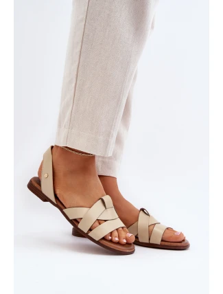 Zazoo 40185 Pohodlné kožené klínové sandály hnědé