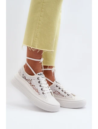 Dámské krajkové tenisky Lee Cooper LCW-23-44-1617 bílé