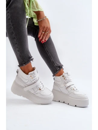 Bílé dámské kožené tenisky Zazoo 3450