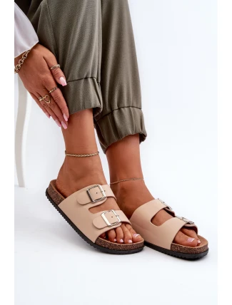 Dámské sandály s přezkami béžové Oliena