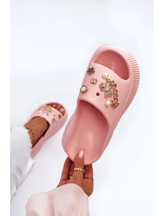 Dámské Pěnové Žabky S Ozdobami Růžové Afariana