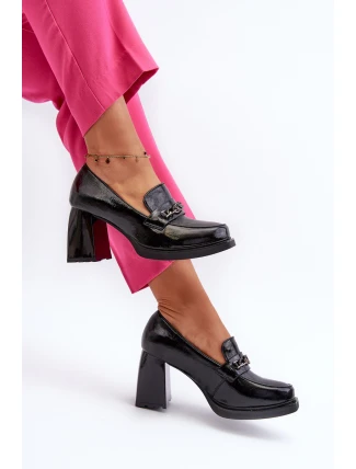 Lakované lodičky na robustním podpatku černé Terimene Lakované lodičky na robustním podpatku černé Terimene