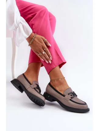 Elegantní dámské kožené mokasíny tmavě béžové Triana Elegantní dámské kožené mokasíny tmavě béžové Triana