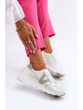 Dámské kožené lehké sportovní boty béžové Eleonori