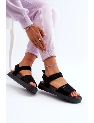 Dámské Semišové Sandály Na Platformě Big Star NN274700 Černé