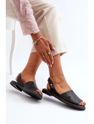kožené sandály Černé Alivia