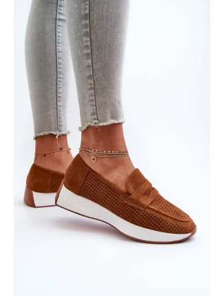 Dámské mokasíny na platformě z ekologického semiše Camel Inesqua Dámské mokasíny na platformě z ekologického semiše Camel Inesqua