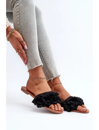 Dámské černé sandály s frčkami Rialle Dámské černé sandály s frčkami Rialle