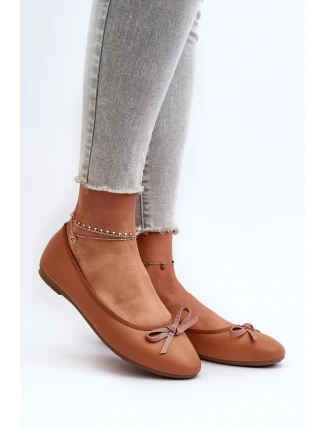 Baleríny z ekologické kůže s mašlí Camel Sandal
