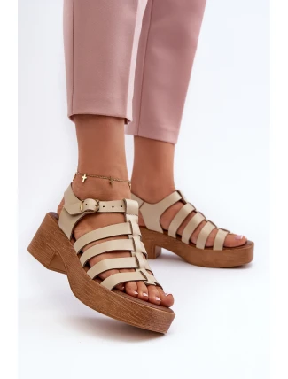 Dámské kožené sandály Zazoo 40410 béžové Dámské kožené sandály Zazoo 40410 béžové