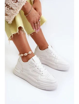 Dámské tenisky na platformě z ekokože bílé Lynnette
